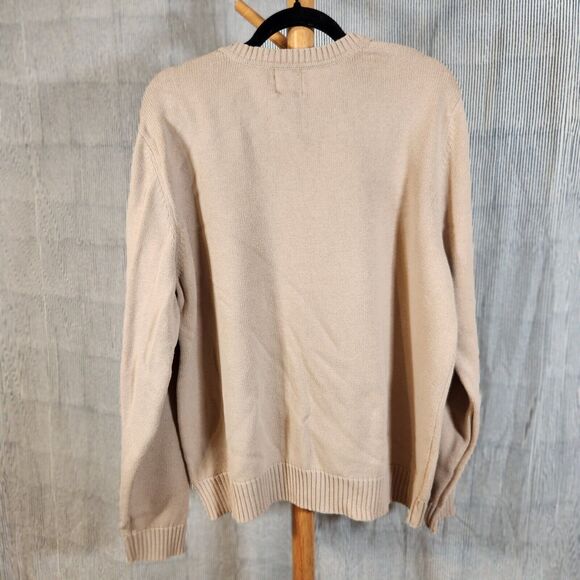 Vintage Ivy Crew Beige Cottage Core Fisherman 100% Cotton Crewneck Sweater, XL - Picture 4 of 7